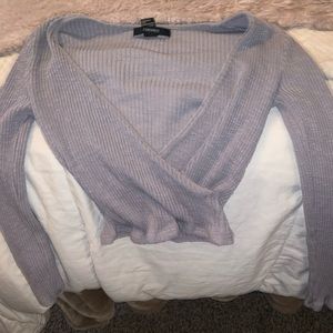 Wrap around long sleeve top